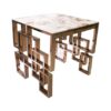 ET-065 | ARIA ROSE GOLD END TABLE WITH WITH MARBLE GLASS TOP