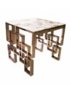 ET-065 | ARIA ROSE GOLD END TABLE WITH WITH MARBLE GLASS TOP