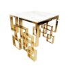 ET-066 | ARIA GOLD END TABLE WITH WITH MARBLE GLASS TOP
