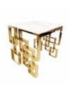ET-066 | ARIA GOLD END TABLE WITH WITH MARBLE GLASS TOP