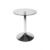 CASUAL-002 | ROUND CAFE TABLE CHROME BASE WITH CLEAR GLASS TOP
