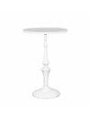 ET-CASUAL-047 | ROUND WHITE FRAME SIDE TABLE WITH MIRRORED TOP