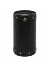 ET-CASUAL-049 | CIGAR TABLE BLACK LEATHER WITH MIRRORED TOP