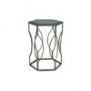 ET-CASUAL-053 | SMALL SILVER FRAME SIDE TABLE WITH MIRRORED TOP