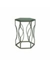 ET-CASUAL-053 | SMALL SILVER FRAME SIDE TABLE WITH MIRRORED TOP