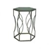 ET-CASUAL-054 | LARGE SILVER FRAME SIDE TABLE WITH MIRRORED TOP