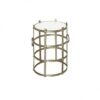 ET-CASUAL-055 | SMALL SILVER FRAME NESTING TABLE WHITE MARBLE TOP