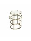 ET-CASUAL-055 | SMALL SILVER FRAME NESTING TABLE WHITE MARBLE TOP