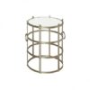 ET-CASUAL-056 | LARGE SILVER FRAME NESTING TABLE WHITE MARBLE TOP