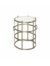 ET-CASUAL-056 | LARGE SILVER FRAME NESTING TABLE WHITE MARBLE TOP