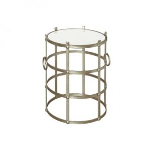 ET-CASUAL-056 | LARGE SILVER FRAME NESTING TABLE WHITE MARBLE TOP