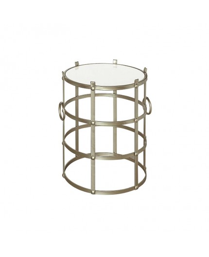 ET-CASUAL-056 | LARGE SILVER FRAME NESTING TABLE WHITE MARBLE TOP