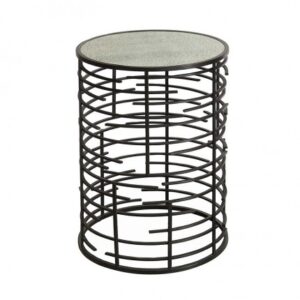 ET-CASUAL-060 | LARGE BLACK FRAME ACCENT TABLE ANTIQUE MIRROR TOP