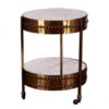 ET-CASUAL-061 | BRONZE ROUND DOUBLE MIRROR ACCENT TABLE