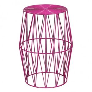 ET-CASUAL-064 | PINK WIRE ROUND ACCENT TABLE