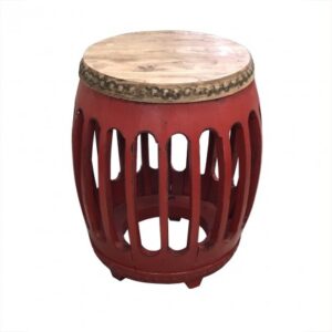 ET-RW-040 | MOROCCAN ROUND SIDE TABLE RED