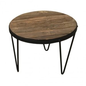 ET-RW-046 | ROUND RECLAIMED WOOD END TABLE