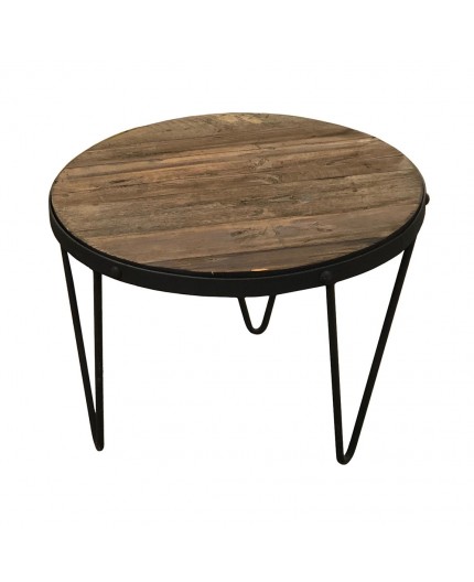 ET-RW-046 | ROUND RECLAIMED WOOD END TABLE