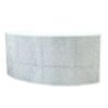 BAR-049 | 6FT GEO BUBBLE CURVED BAR WHITE FRAME WHITE PLEXI