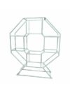 BAR-051 | GEO OCTAGON WINE SHELF WHITE FRAME WHITE PLEXI
