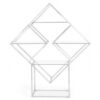 BAR-055 | GEO DIAMOND WINE SHELF WHITE FRAME GLASS SHELF