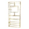 BAR-058 | GEO SQUARE WINE SHELF GOLD FRAME CLEAR PLEXI