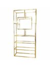 BAR-058 | GEO SQUARE WINE SHELF GOLD FRAME CLEAR PLEXI