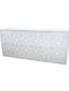 BAR-059 | 8FT GEO FLOWER BAR WHITE FRAME WHITE PLEXI