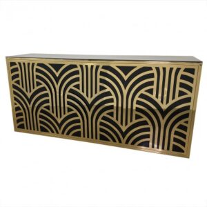 BAR-061 | 8FT GEO GATSBY BAR GOLD FRAME BAR BLACK PLEXI