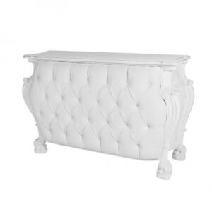 BAR-POLART-015 | WHITE ORNATE TUFTED BAR