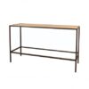 COMM-008 | SKINNY COMMUNAL TABLE BROWN FRAME WITH PLEXI TOP