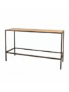 COMM-008 | SKINNY COMMUNAL TABLE BROWN FRAME WITH PLEXI TOP