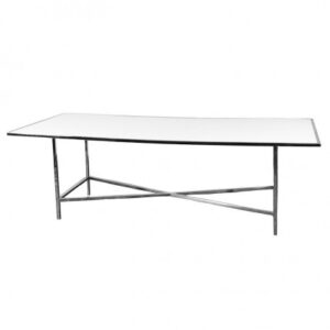 CASUAL-040 | 8FT CHROME FRAME DINING TABLE WITH PLEXI TOP