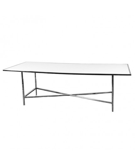 CASUAL-040 | 8FT CHROME FRAME DINING TABLE WITH PLEXI TOP