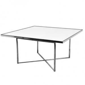 CASUAL-050 | 5FT SQ. CHROME FRAME DINING TABLE WITH PLEXI TOP