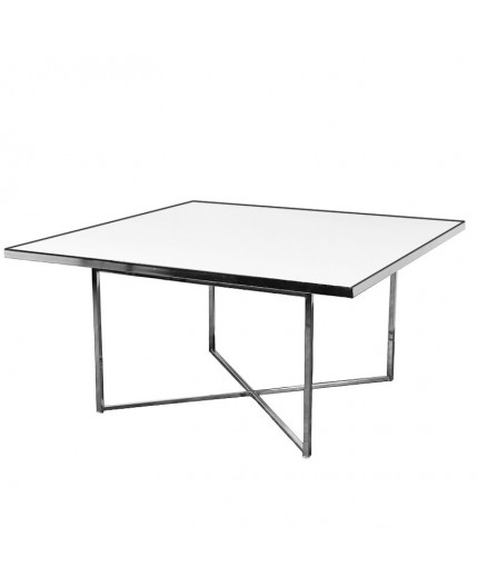 CASUAL-050 | 5FT SQ. CHROME FRAME DINING TABLE WITH PLEXI TOP