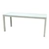 CASUAL-072 | 6FT WHITE FRAME DINING TABLE SEAMLESS WITH PLEXI TOP