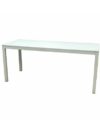 CASUAL-072 | 6FT WHITE FRAME DINING TABLE SEAMLESS WITH PLEXI TOP