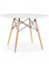 CASUAL-074 | ROUND EIFFEL TABLE WHITE TOP WOOD LEGS