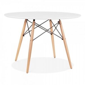 CASUAL-074 | ROUND EIFFEL TABLE WHITE TOP WOOD LEGS