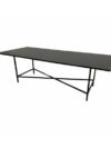 CASUAL-130 | 8FT RECTANGULAR BLACK FRAME DINING TABLE WITH PLEXI TOP