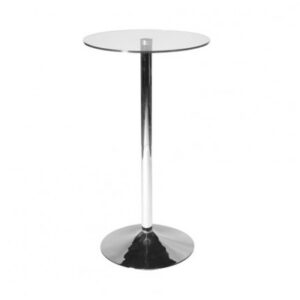 CRU-006 | ROUND CLEAR GLASS TOP CRUISER TABLE CHROME BASE