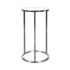 CRU-011 | ROUND CHROME FRAME CRUISER TABLE PLEXI TOP