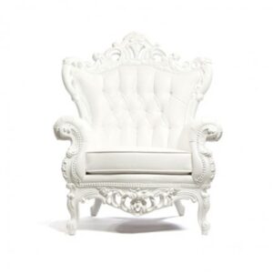 SS-POLART-002 | BAROQUE WHITE LEATHER CHAIR