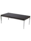 CT-002 | RECTANGULAR CHROME FRAME COFFEE TABLE WITH MAHOGANY LAMINATE TOP