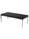 CT-003 | RECTANGULAR CHROME FRAME COFFEE TABLE WITH BLACK LAMINATE TOP