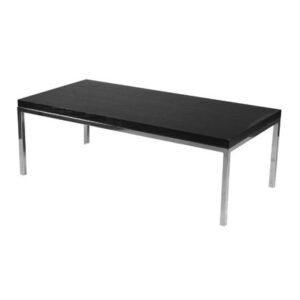 CT-003 | RECTANGULAR CHROME FRAME COFFEE TABLE WITH BLACK LAMINATE TOP