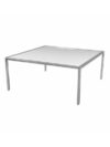 CT-012 | SQUARE CHROME COFFEE TABLE WITH PLEXI TOP