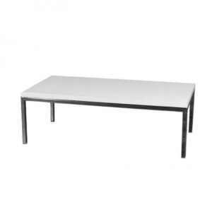 CT-019 | RECTANGULAR CHROME FRAME COFFEE TABLE WHITE LAMINATE TOP