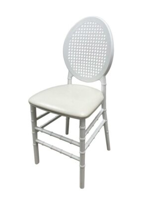 CH-081 | WIMBLEDON DINING CHAIR WHITE WITH WHITE SEAT
